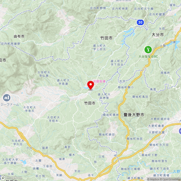 道の駅ながゆ温泉の地図（zoom11）大分県竹田市直入町長湯8043-1