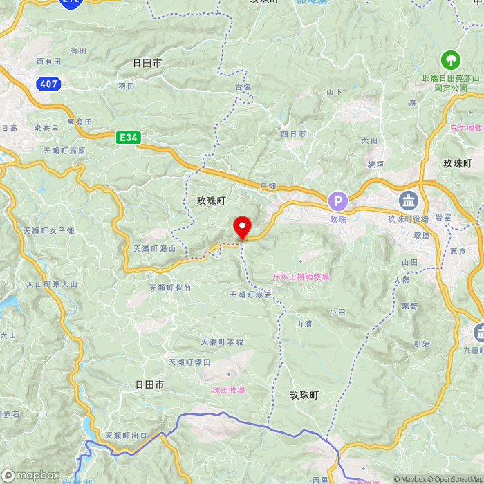 道の駅慈恩の滝　くすの地図（zoom11）大分県玖珠郡玖珠町山浦618-24