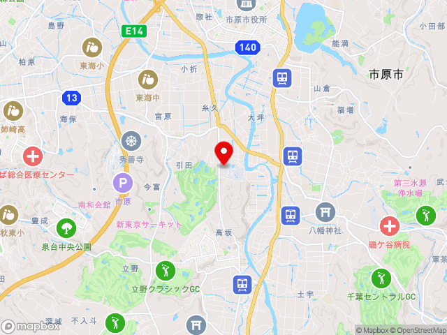 千葉県の道の駅あずの里いちはらの地図