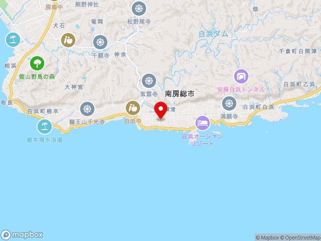国道410号沿いの道の駅 白浜野島崎の地図