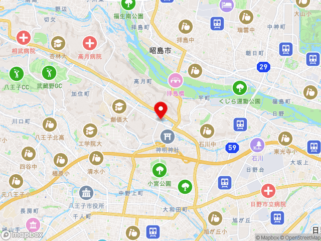 東京都の道の駅八王子滝山の地図
