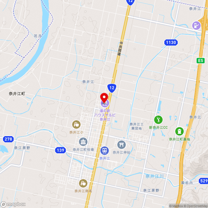 道の駅ハウスヤルビ奈井江の地図（zoom13）北海道空知郡奈井江町北町1区