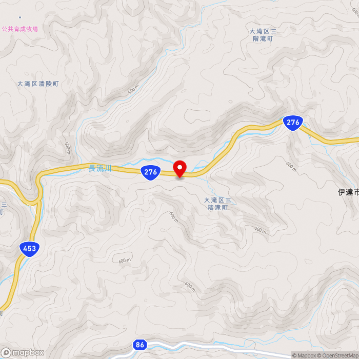道の駅フォーレスト276大滝（廃止）の地図（zoom13）北海道伊達市大滝区三階滝町637