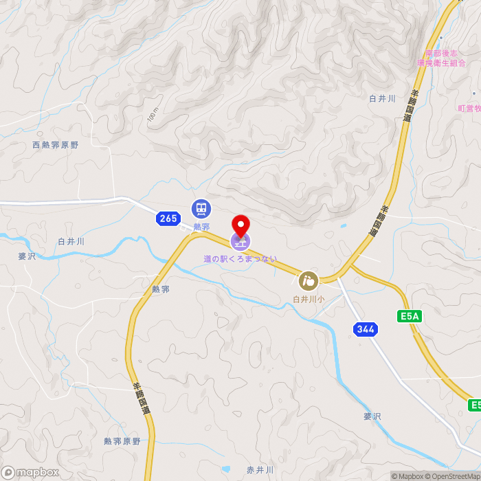 道の駅くろまつないの地図（zoom13）北海道寿都郡黒松内町字白井川8-10