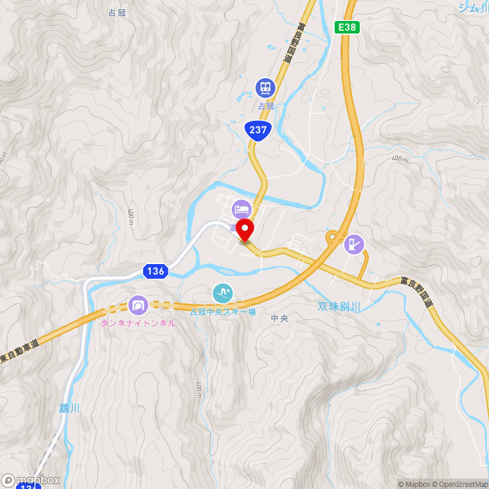道の駅自然体感しむかっぷの地図（zoom13）北海道勇払郡占冠村字中央