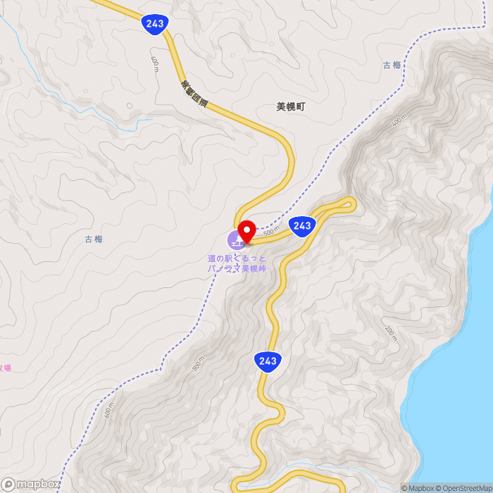 道の駅ぐるっとパノラマ美幌峠の地図（zoom13）北海道網走郡美幌町字古梅