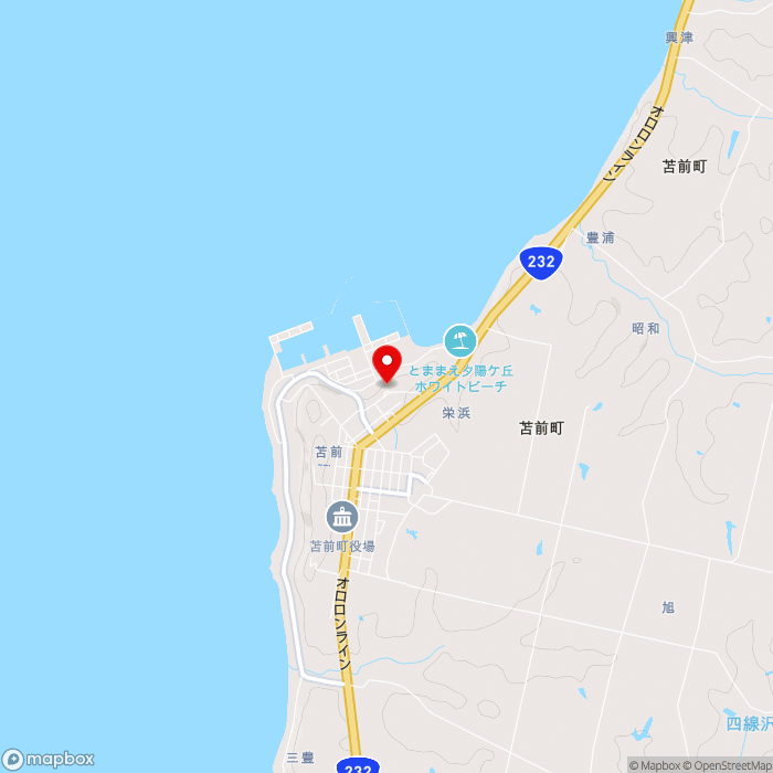 道の駅風Ｗとままえの地図（zoom13）北海道苫前郡苫前町苫前119-1