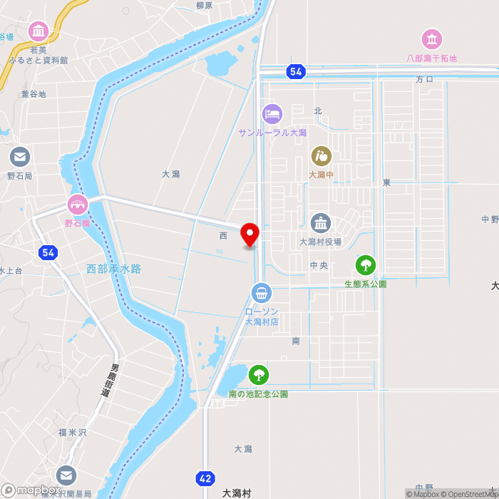 道の駅おおがたの地図（zoom13）秋田県南秋田郡大潟村西5-2-1