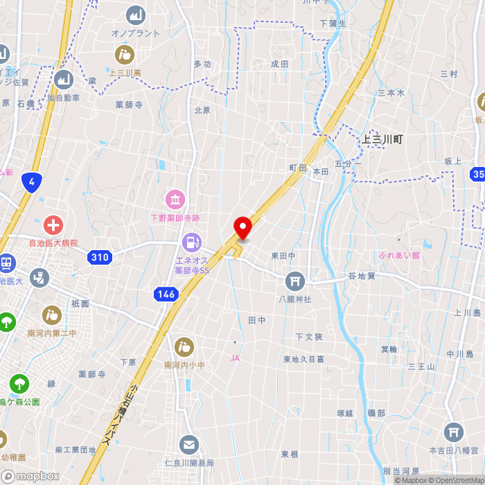 道の駅しもつけの地図（zoom13）栃木県下野市薬師寺
