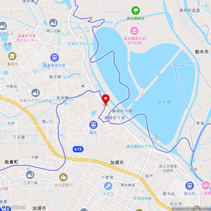 道の駅かぞわたらせの地図（zoom13）埼玉県加須市小野袋1737