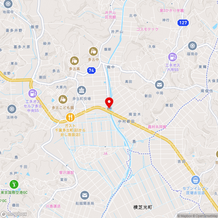 道の駅多古の地図（zoom13）千葉県香取郡多古町多古1069-1