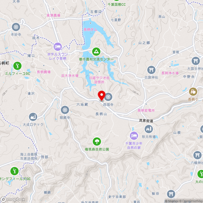 道の駅ながらの地図（zoom13）千葉県長生郡長柄町六地蔵138-1