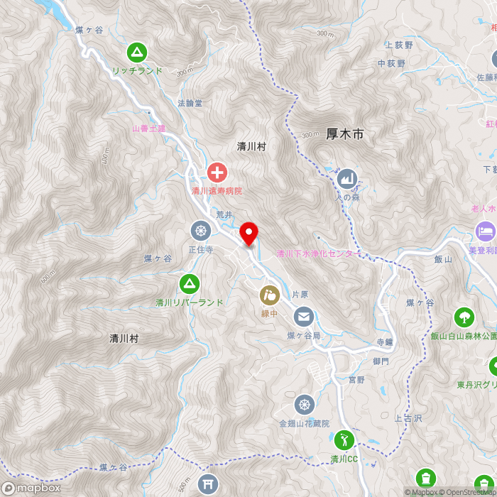 道の駅清川の地図（zoom13）神奈川県愛甲郡清川村煤ケ谷2129