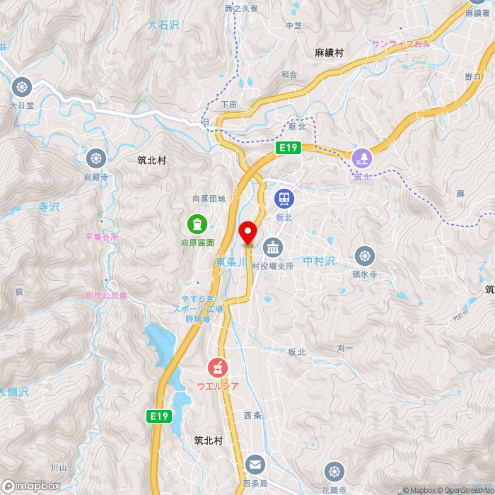 道の駅さかきたの地図（zoom13）長野県東筑摩郡筑北村坂北長田4340