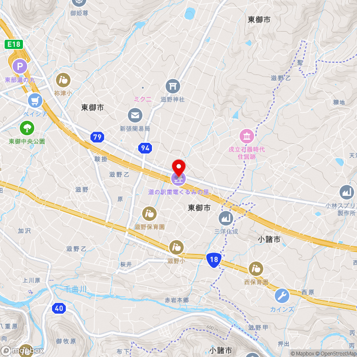 道の駅雷電くるみの里の地図（zoom13）長野県東御市滋野乙4524-1
