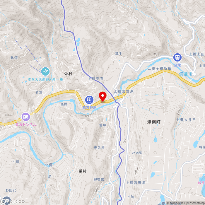 道の駅信越さかえの地図（zoom13）長野県下水内郡栄村北信3746-1