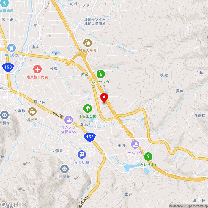 道の駅小坂田公園の地図（zoom13）長野県塩尻市塩尻町1090