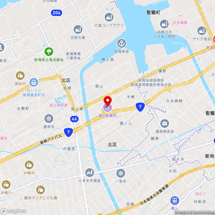 道の駅豊栄の地図（zoom13）新潟県新潟市木崎切尾山3644-乙
