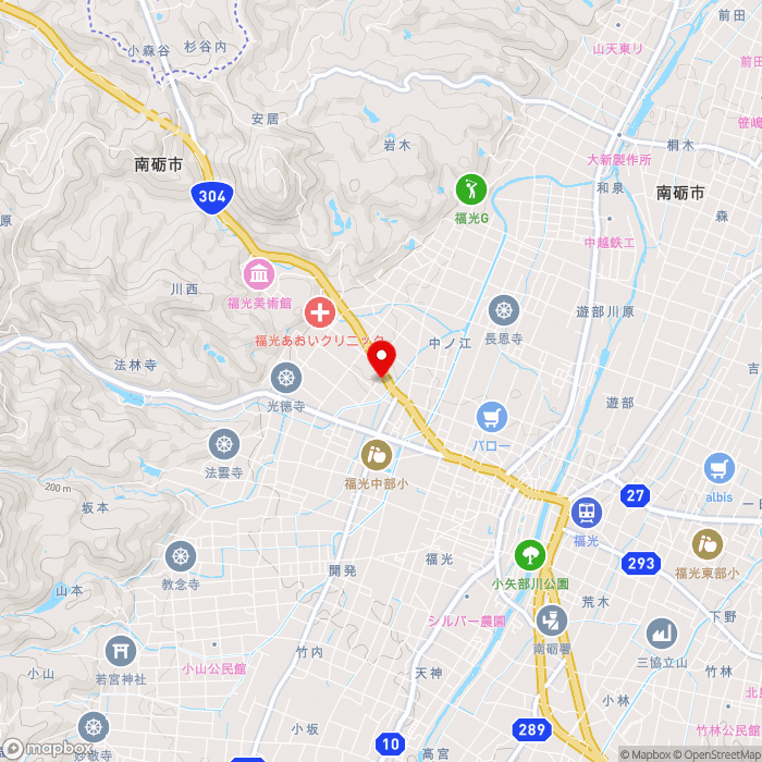 道の駅福光の地図（zoom13）富山県南砺市中ノ江16