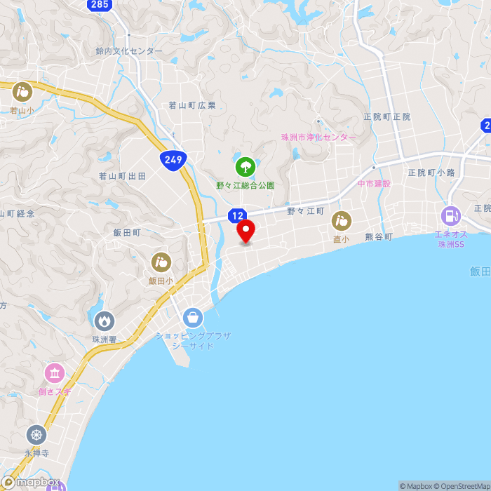 道の駅すずなりの地図（zoom13）石川県珠洲市野々江町シ部15番地