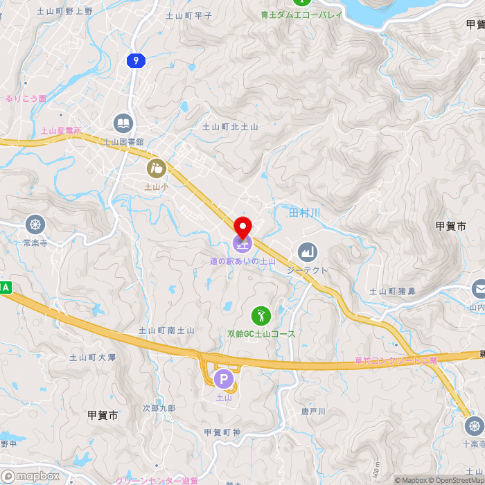 道の駅あいの土山の地図（zoom13）滋賀県甲賀市土山町北土山2900