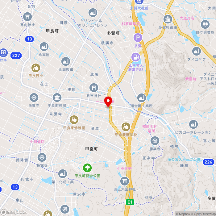 道の駅せせらぎの里こうらの地図（zoom13）滋賀県犬上郡甲良町金屋1549-4