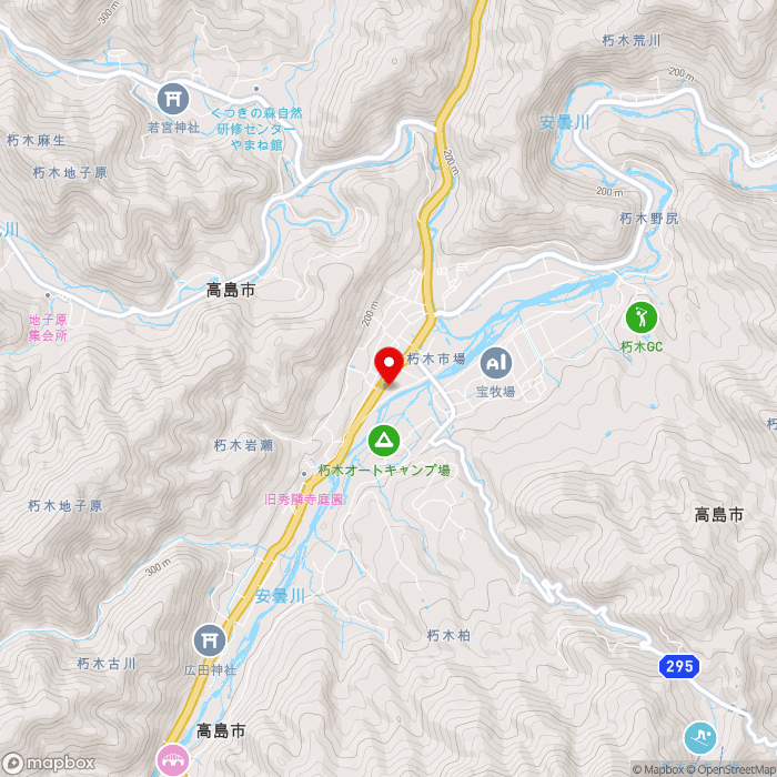 道の駅くつき新本陣の地図（zoom13）滋賀県高島市朽木市場777