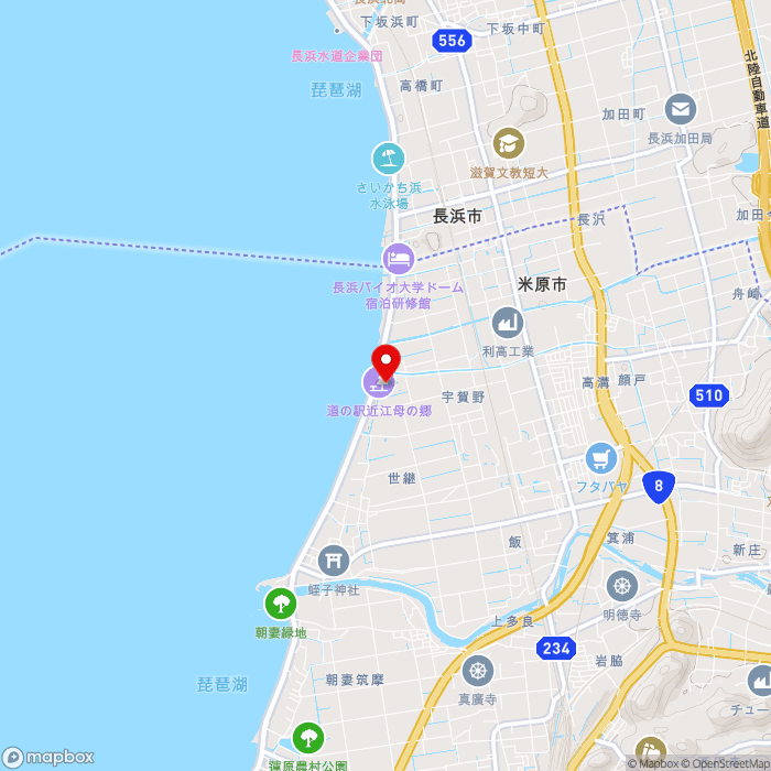 道の駅近江母の郷の地図（zoom13）滋賀県米原市宇賀野1364-1