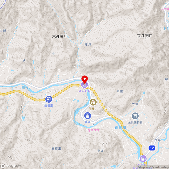 道の駅和の地図（zoom13）京都府船井郡京丹波町坂原上モジリ11