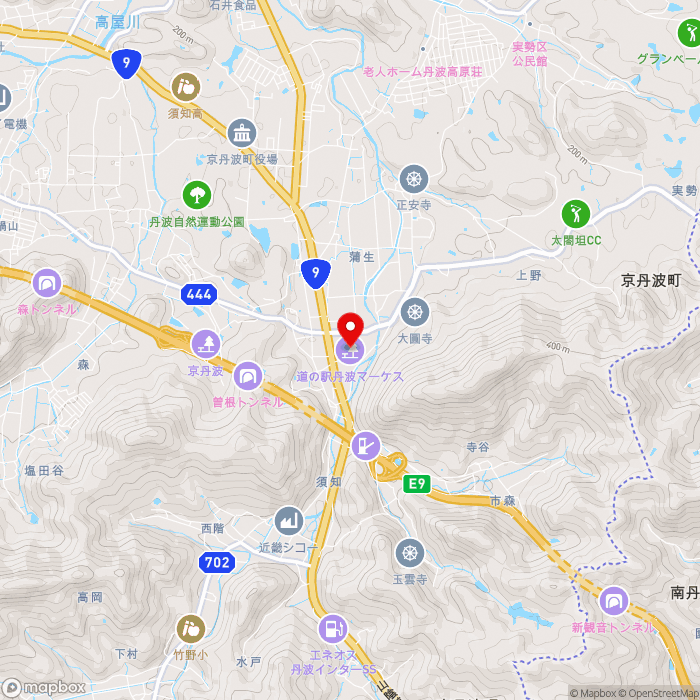 道の駅丹波マーケスの地図（zoom13）京都府船井郡京丹波町須知色紙田3-5