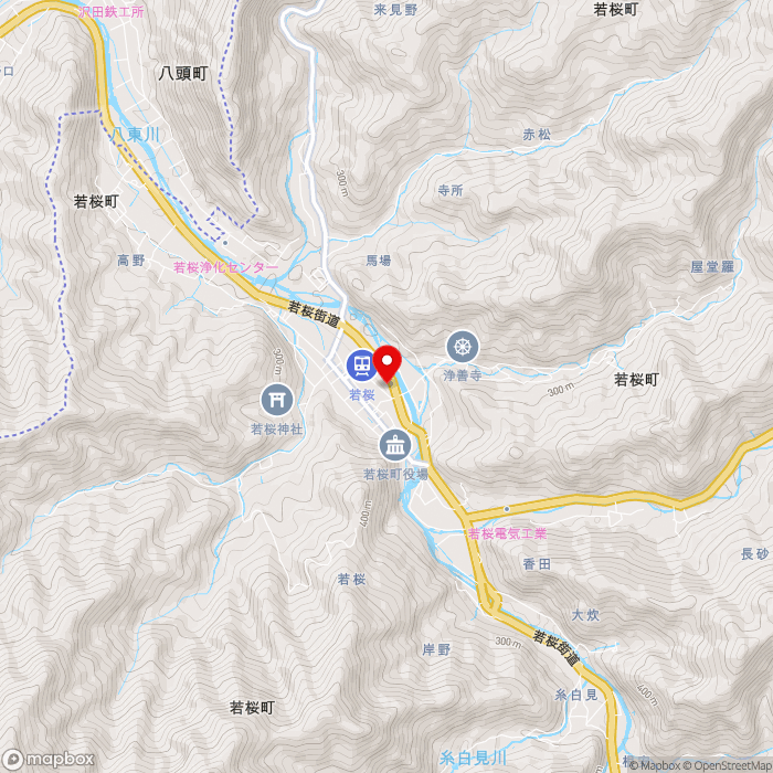 道の駅若桜の地図（zoom13）鳥取県八頭郡若桜町若桜983-2