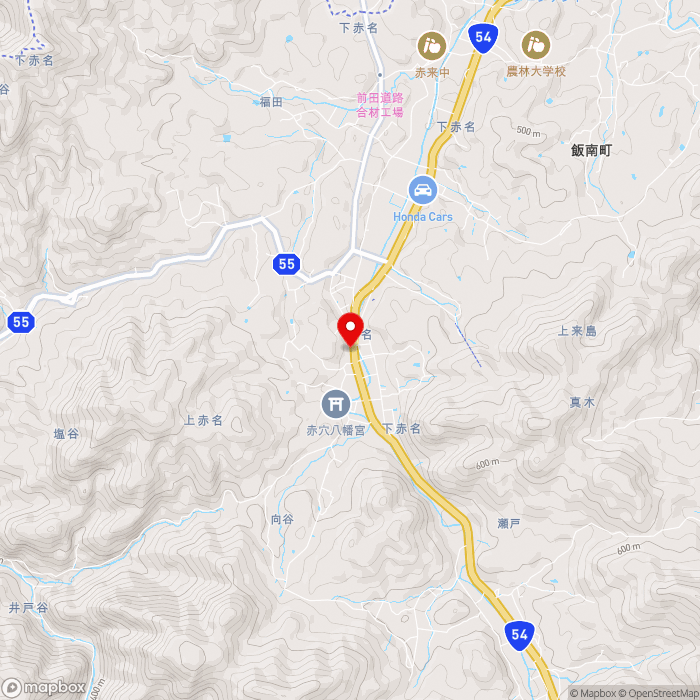 道の駅赤来高原の地図（zoom13）島根県飯石郡飯南町下赤名880-2