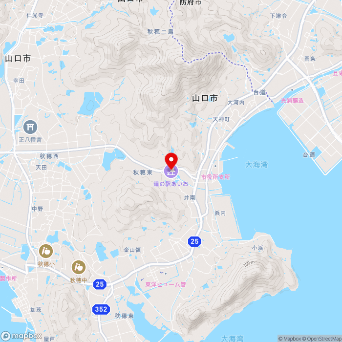 道の駅あいおの地図（zoom13）山口県山口市秋穂東1520-4