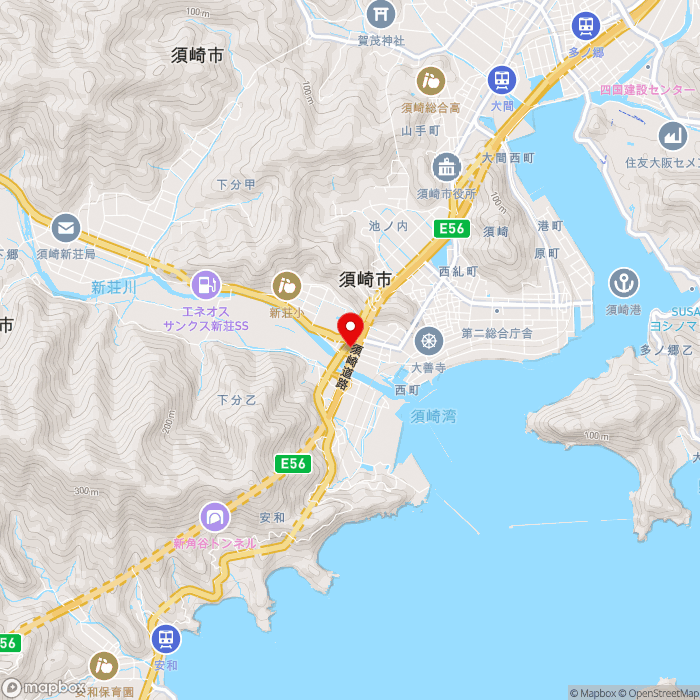 道の駅かわうその里すさきの地図（zoom13）高知県須崎市下分甲263-3