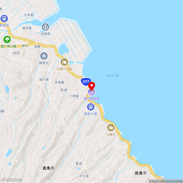 道の駅鹿島の地図（zoom13）佐賀県鹿島市音成甲4427-6