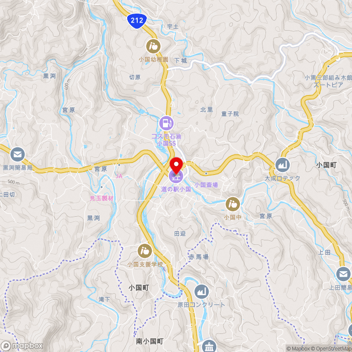 道の駅小国の地図（zoom13）熊本県阿蘇郡小国町宮原1754-17