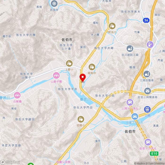 道の駅やよいの地図（zoom13）大分県佐伯市弥生上小倉898-1