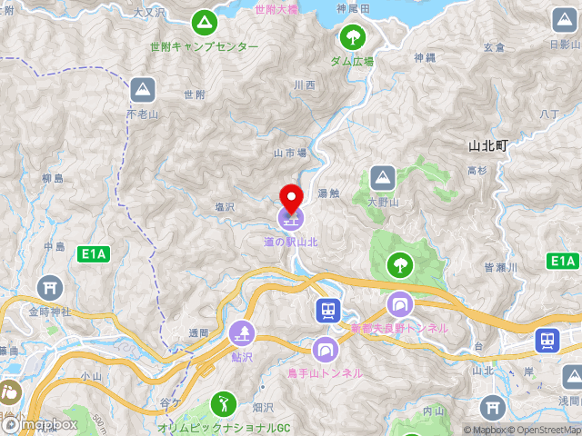 神奈川県の道の駅山北の地図
