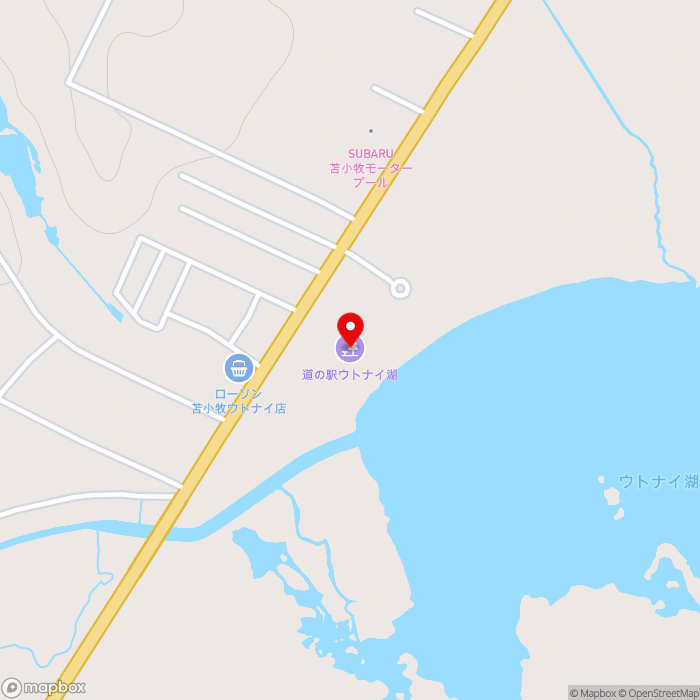 道の駅ウトナイ湖の地図（zoom15）北海道苫小牧市字植苗156-30