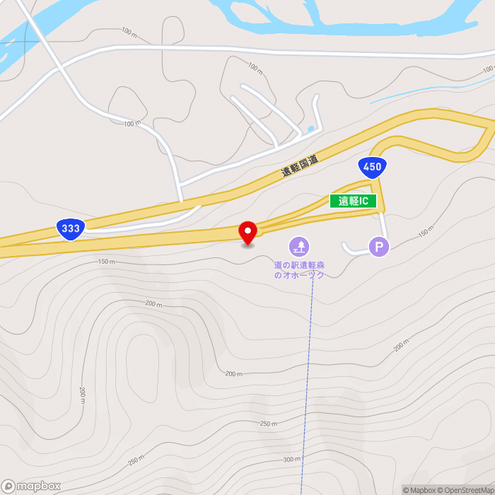 道の駅遠軽 森のオホーツクの地図（zoom15）北海道紋別郡遠軽町野上150番地1