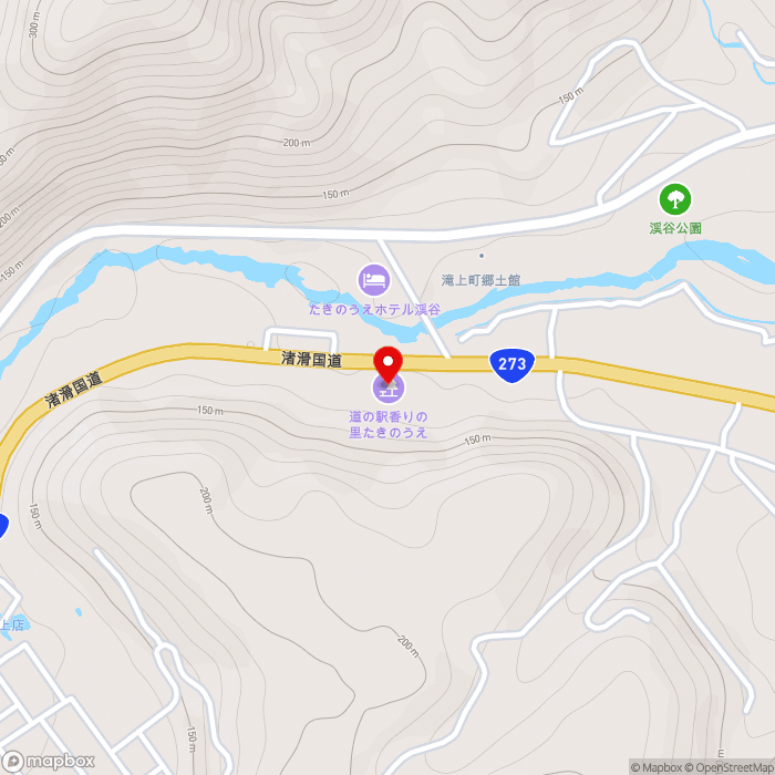 道の駅香りの里たきのうえの地図（zoom15）北海道紋別郡滝上町旭町