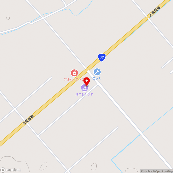 道の駅とうまの地図（zoom15）北海道上川郡当麻町字園別2区