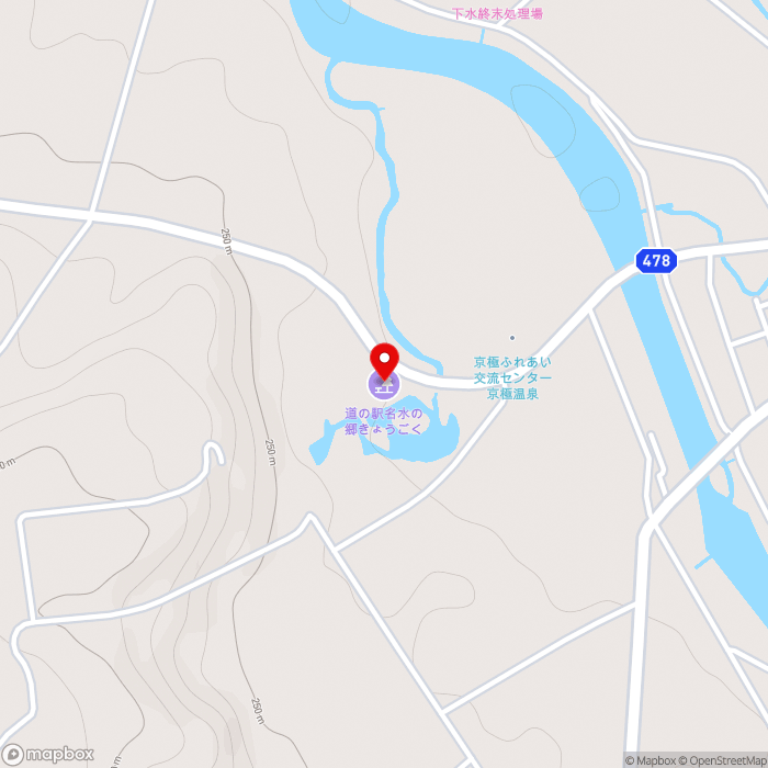 道の駅名水の郷きょうごくの地図（zoom15）北海道虻田郡京極町川西45-1