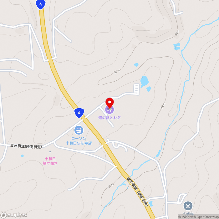 道の駅とわだの地図（zoom15）青森県十和田市伝法寺字平窪37-2