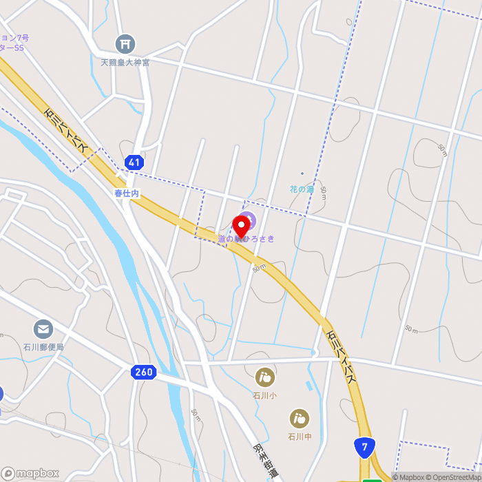 道の駅ひろさきの地図（zoom15）青森県弘前市石川字泉田63-1