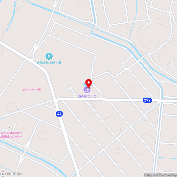 道の駅かくだの地図（zoom15）宮城県角田市枝野字北島81番地1