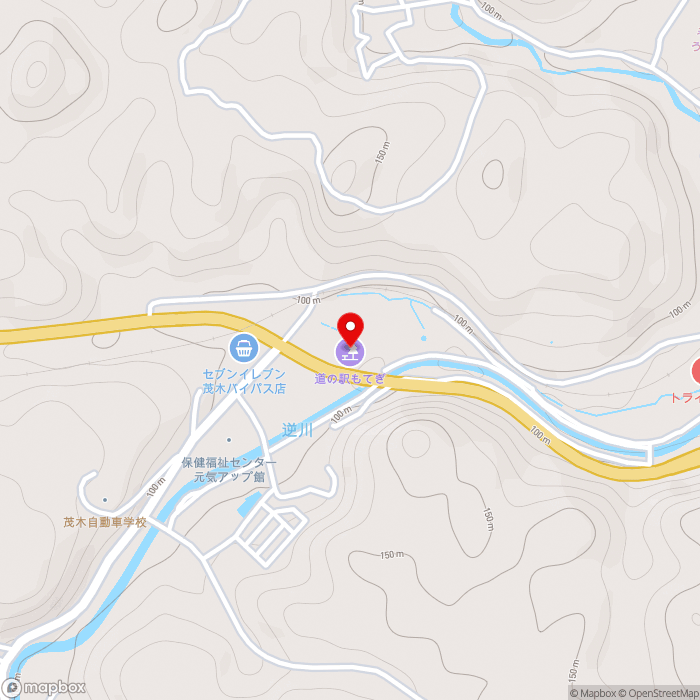 道の駅もてぎの地図（zoom15）栃木県芳賀郡茂木町茂木1090-1