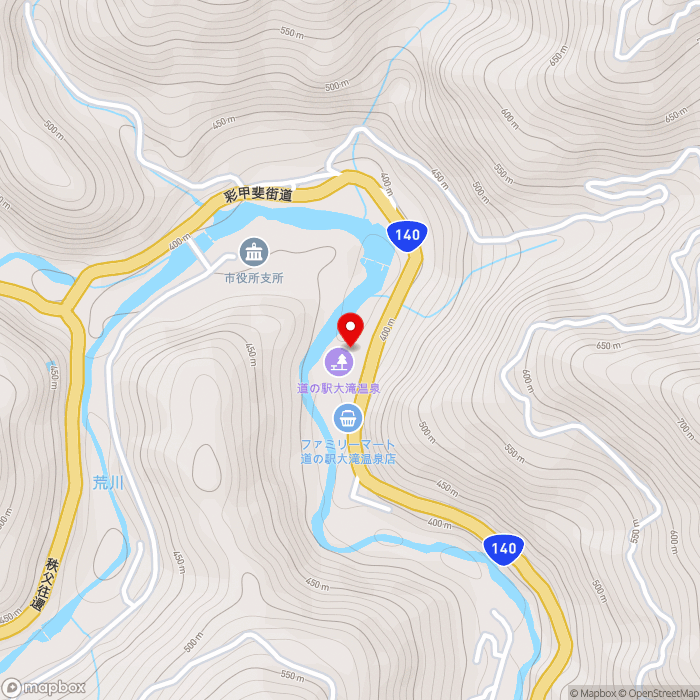 道の駅大滝温泉の地図（zoom15）埼玉県秩父市大滝4277-2