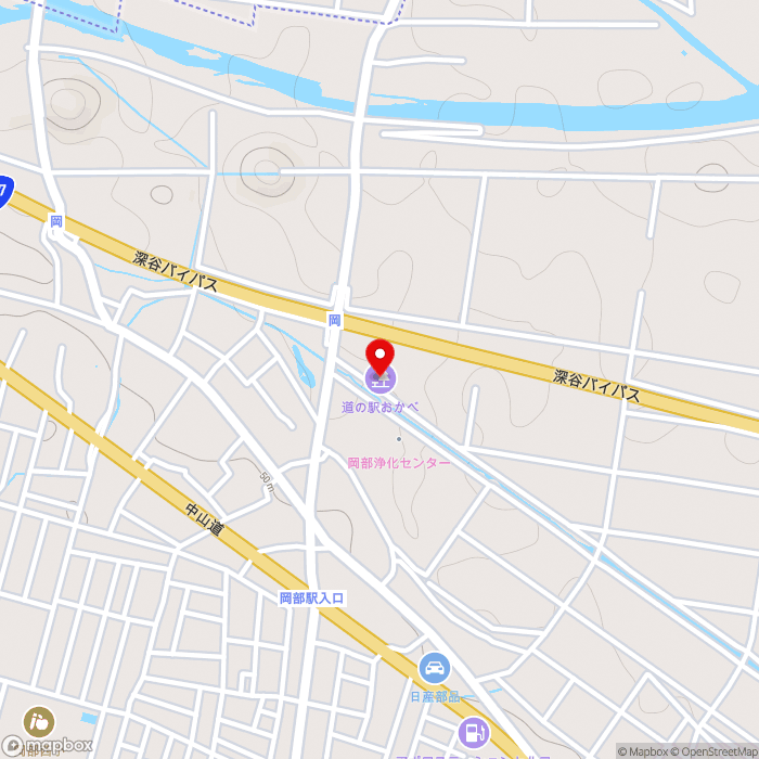 道の駅おかべの地図（zoom15）埼玉県深谷市岡688-1