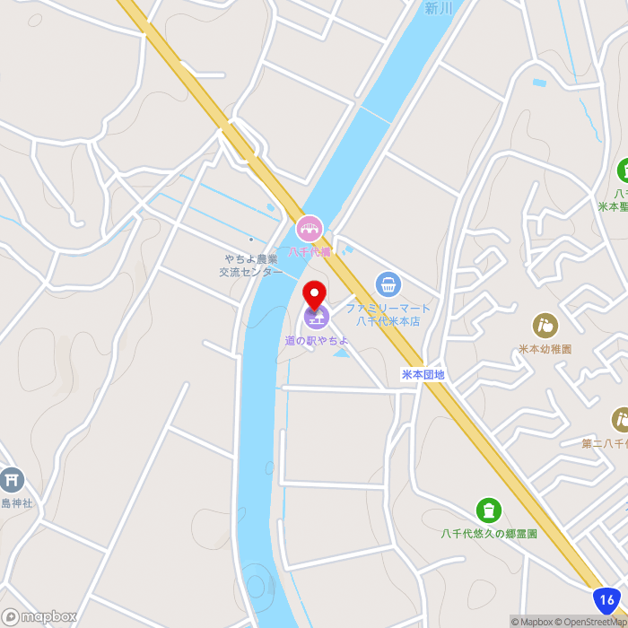 道の駅やちよの地図（zoom15）千葉県八千代市米本4030-1